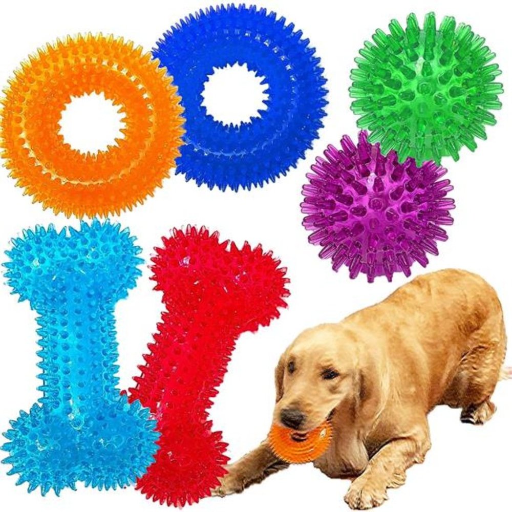 Dog Squeaky Toys Value Set Non-Toxic Dog Squeaky Balls for Dogs Toss Fetch Toys
